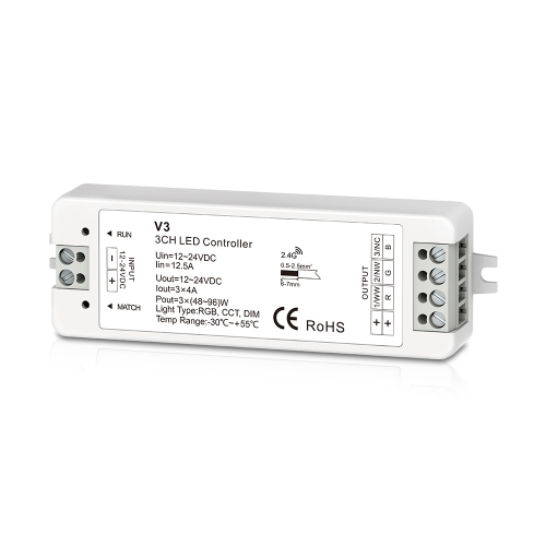 LED Controller SW-V3 12-24V Dimmer CTA RGB (3CH, 4A)